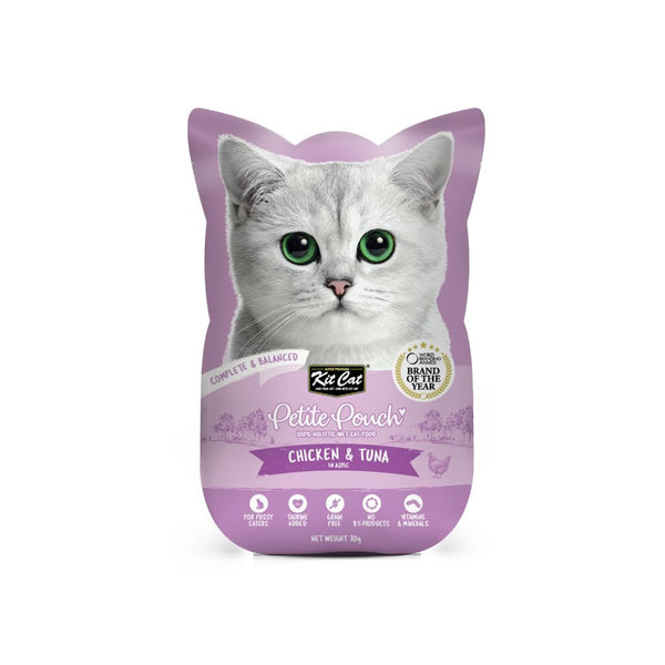 Kit Cat Petite Pouch Chicken & Tuna in Aspic Wet Cat Food, 70g
