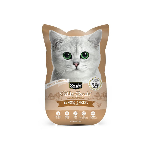 Kit Cat Petite Pouch Classic Chicken in Aspic Wet Cat Food, 70g