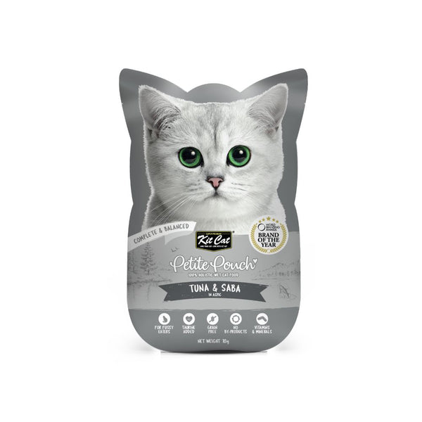 Kit Cat Petite Pouch Classic Tuna & Saba in Aspic Wet Cat Food, 70g