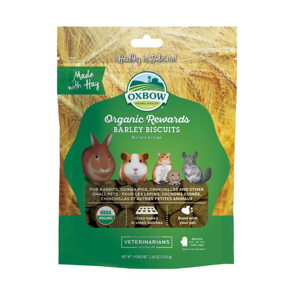 Oxbow Organic Rewards Barley Biscuits Small Animals Treats, 75g
