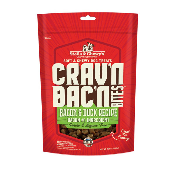 Stella & Chewy's Crav'n & Bac'n Bites Bacon & Duck Soft Dog Treats, 233g