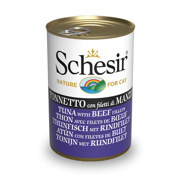 Schesir Tuna with Beef Fillets Wet Cat Food, 140g