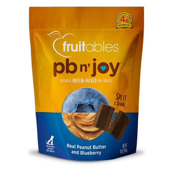 Fruitables PB N' Joy Peanut Butter & Blueberry Bar Soft Dog Treats, 6oz