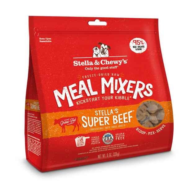 Stella & Chewy's Super Beef Meal Mixers Freeze-Dried Raw Dog Food Topper (2 Sizes)