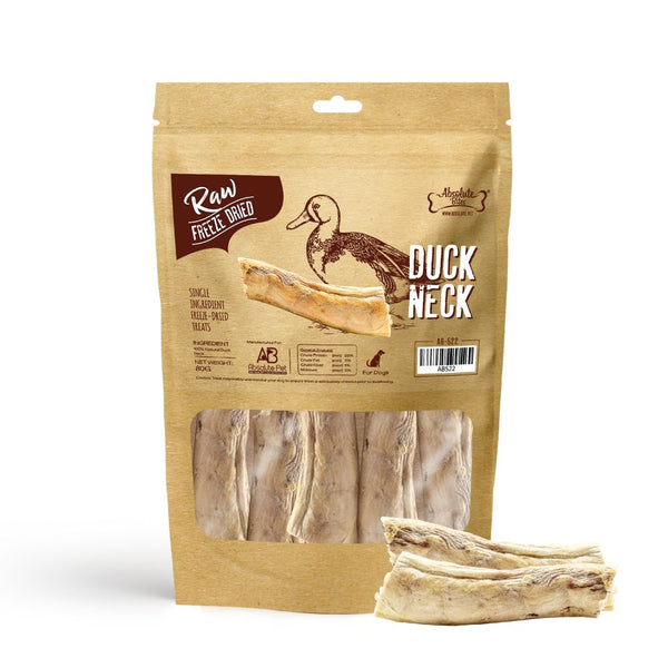Absolute Bites Freeze-Dried Raw Duck Neck Dog Treats, 80g