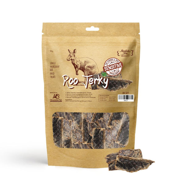 Absolute Bites Air-Dried Roo Jerky Dog Treats (2 Sizes)