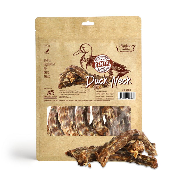 Absolute Bites Air-Dried Duck Neck Dog Treats, 350g