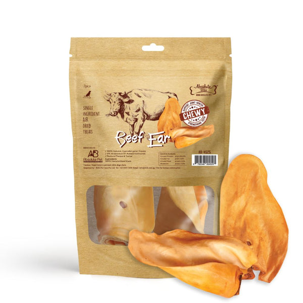 Absolute Bites Air-Dried Beef Ear Dog Treats (2 Sizes)