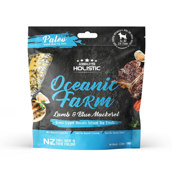 Absolute Holistic Oceanic Farm Air-Dried Dog Treats, 100g