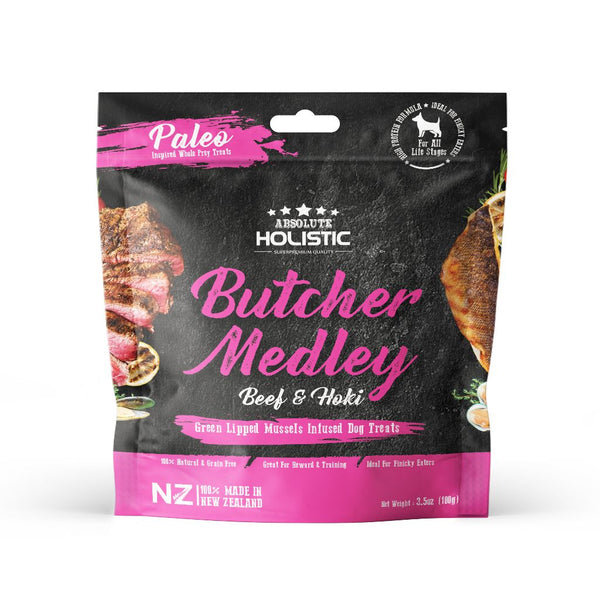 Absolute Holistic Butcher Medley Air-Dried Dog Treats, 100g