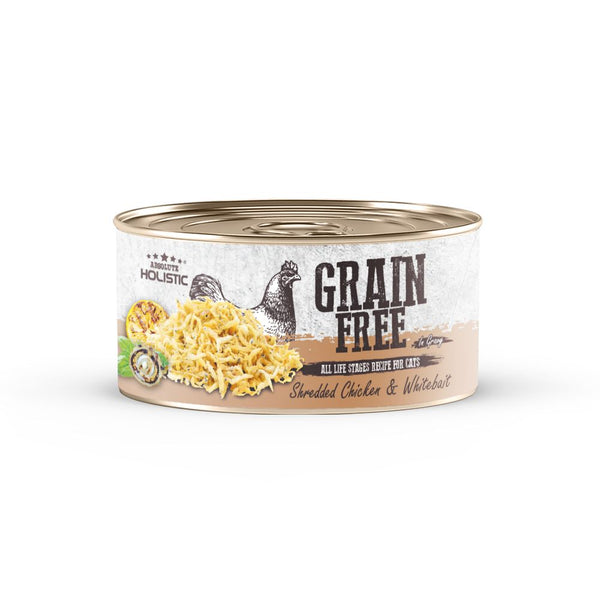 Absolute Holistic Grain-Free Shredded Chicken & Whitebait Wet Cat Food, 80g