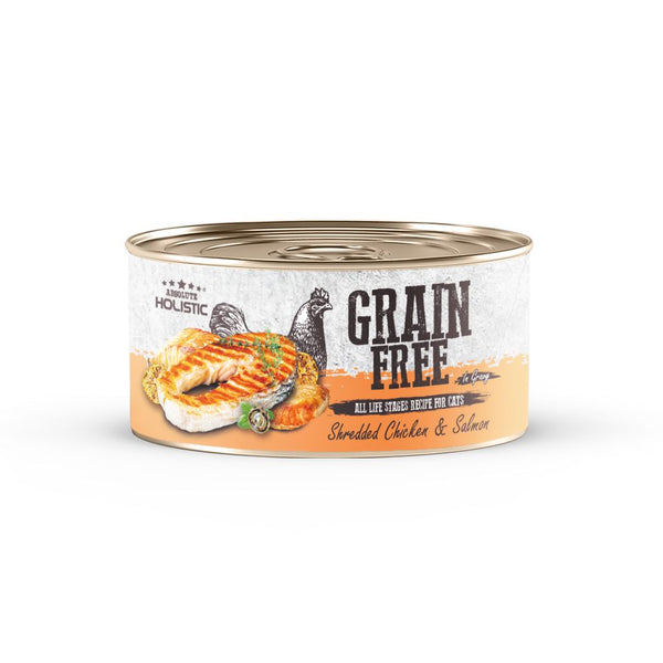 Absolute Holistic Grain-Free Shredded Chicken & Salmon Wet Cat Food, 80g