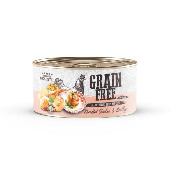 Absolute Holistic Grain-Free Shredded Chicken & Scallop Wet Cat Food, 80g