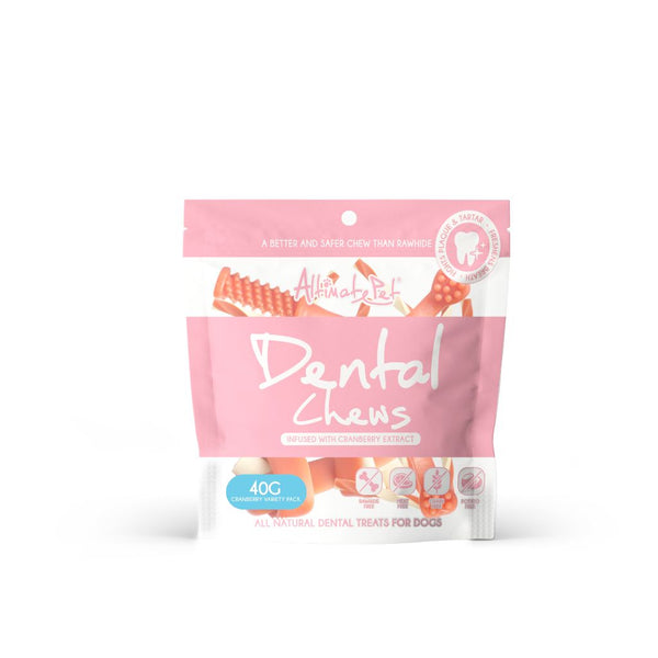 Altimate Pet Cranberry Dog Dental Chews Variety Pack, 40g