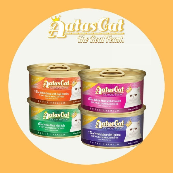 [Mix & Match] Aatas Cat Finest Diamond Dinner Assorted Wet Cat Food, 80g x 24