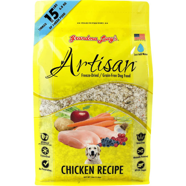 Grandma Lucy's Artisan Chicken Recipe Freeze-Dried Dog Food, 3 lbs