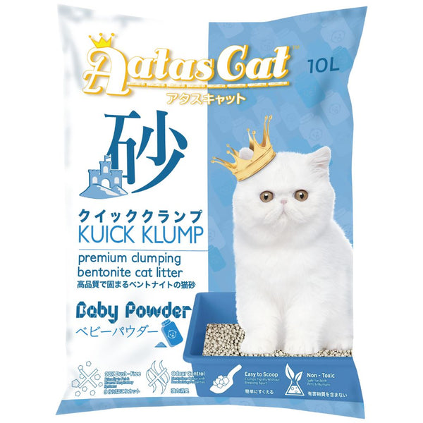 Aatas Cat Kuick Klump Baby Powder Bentonite Cat Litter, 10L x 6