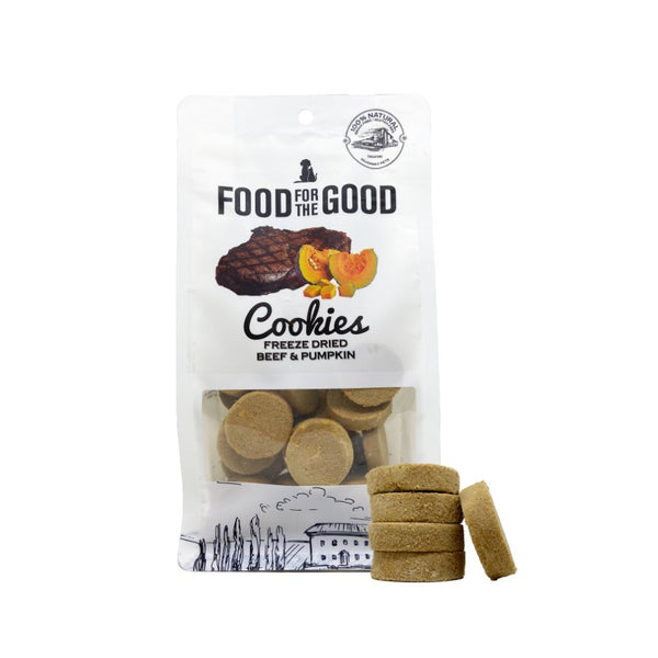 Food For The Good Freeze Dried Beef & Pumpkin Cookies Pet Treats, 70g