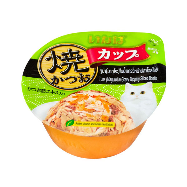 Ciao Grilled Skipjack Cup - Tuna (Maguro) in Gravy Topping Sliced Bonito Wet Cat Food, 70g