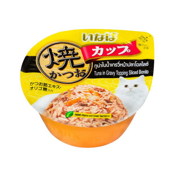 Ciao Grilled Skipjack Cup - Tuna in Gravy Topping Sliced Bonito Wet Cat Food, 70g