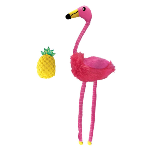 Kong Tropics Flamingo Cat Plush Toy (2 Pcs)