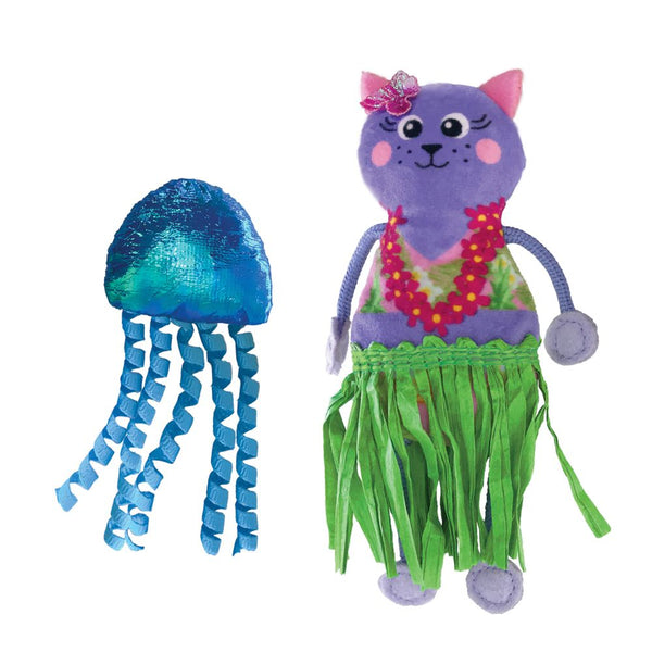 Kong Tropics Hula Cat Plush Toy (2 Pcs)