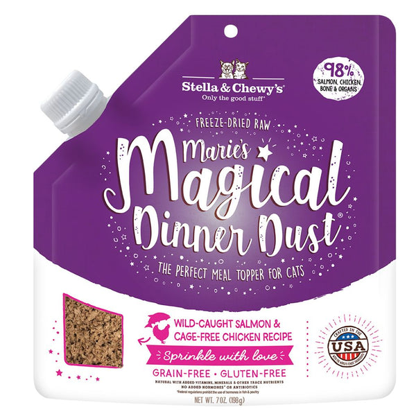 Stella & Chewy's Marie's Magical Dinner Dust Salmon & Chicken Freeze-Dried Cat Food Topper, 198g