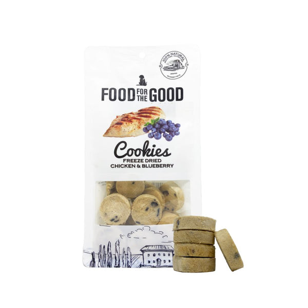 Food For The Good Freeze Dried Chicken & Blueberry Cookies Pet Treats, 70g