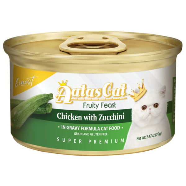 Aatas Cat Finest Fruity Feast Chicken with Zucchini in Gravy Cat Wet Food, 70g