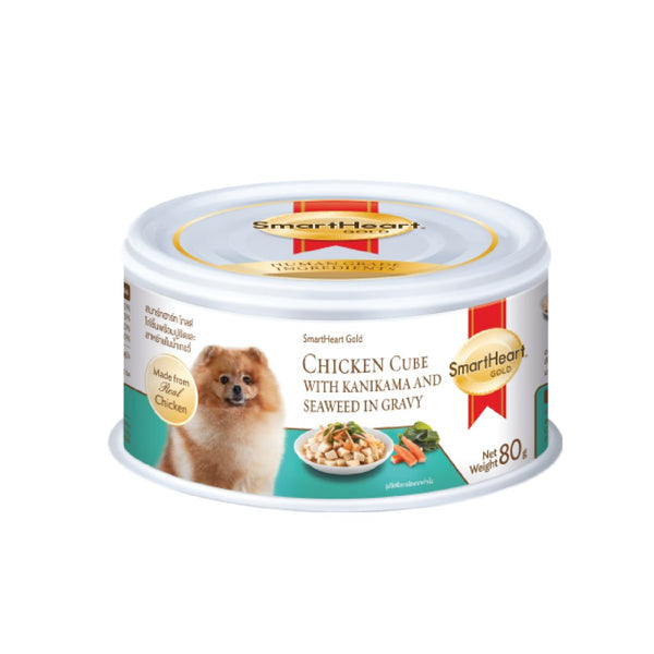 SmartHeart Gold Chicken with Kanikama and Seaweed in Gravy Wet Dog Food, 80g