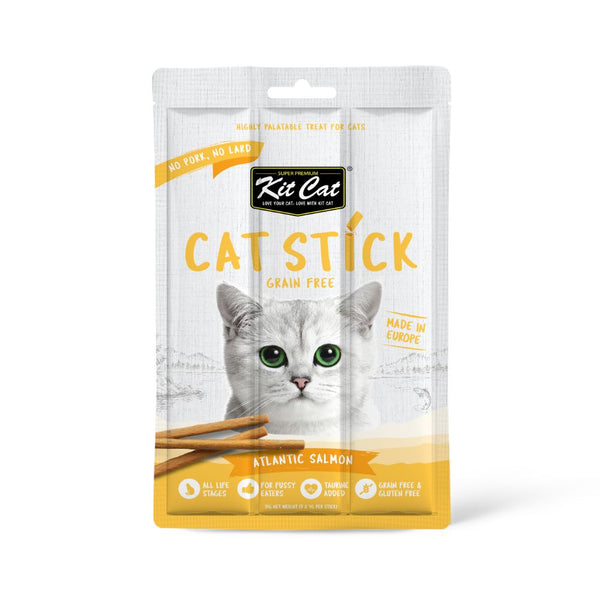 Kit Cat Grain-Free Cat Stick Atlantic Salmon Soft Cat Treats (3 Sticks)