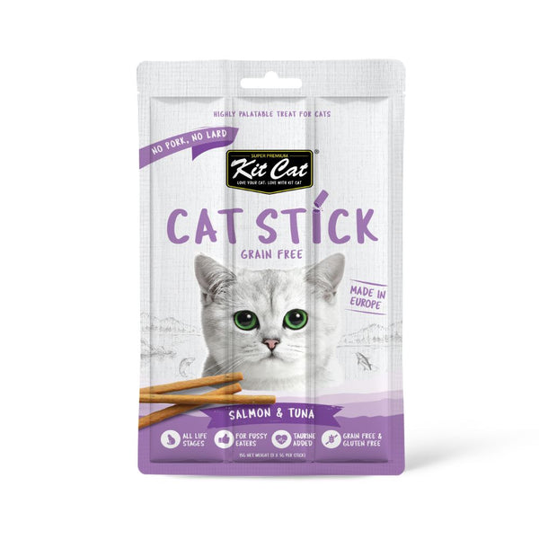 Kit Cat Grain-Free Cat Stick Salmon & Tuna Soft Cat Treats (3 Sticks)