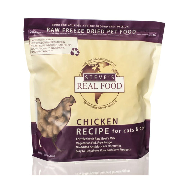Steve's Real Food Chicken Freeze-Dried Raw Pet Food, 20oz