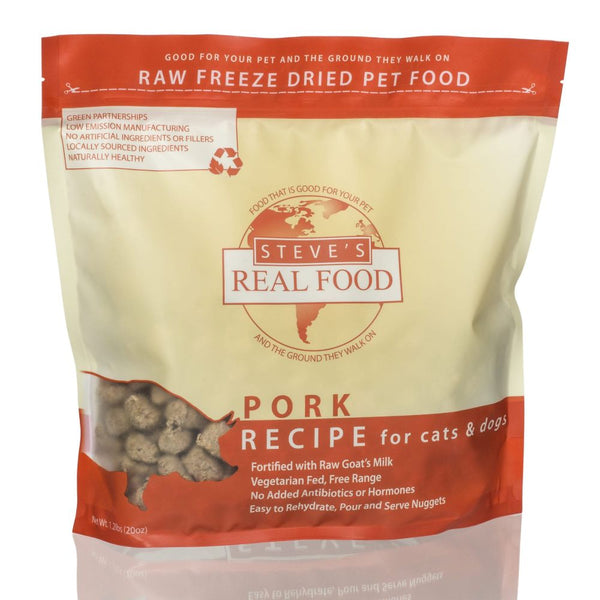 Steve's Real Food Pork Freeze-Dried Raw Pet Food, 20oz