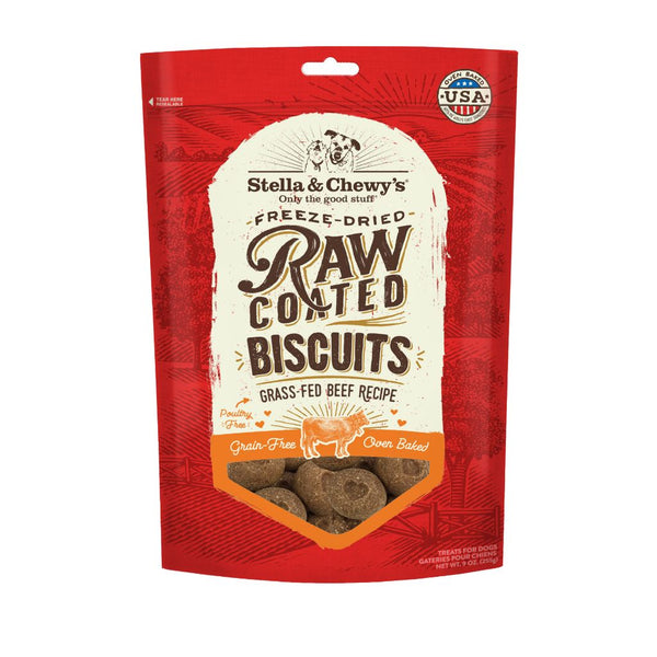 Stella & Chewy's Raw Coated Biscuits Beef Recipe Crunchy Dog Treats, 255g