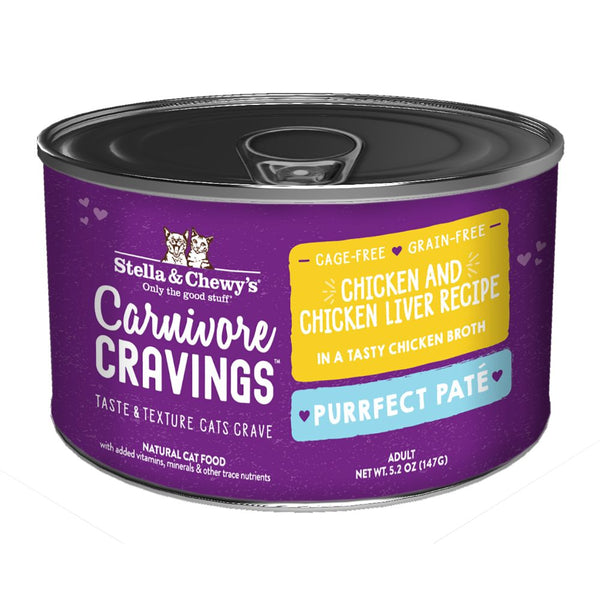 Stella & Chewy's Carnivore Cravings Grain-Free Chicken & Chicken Liver Pate Wet Cat Food, 5.2oz
