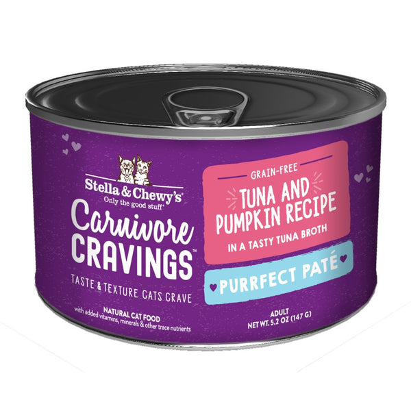 Stella & Chewy's Carnivore Cravings Grain-Free Tuna & Pumpkin Pate Wet Cat Food, 5.2oz
