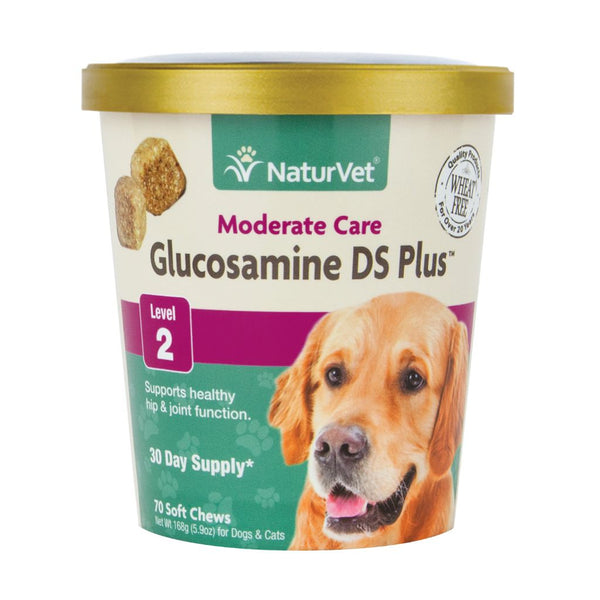 Naturvet Glucosamine DS Plus Level 2 Soft Chews Dog Supplement, 70 Ct.