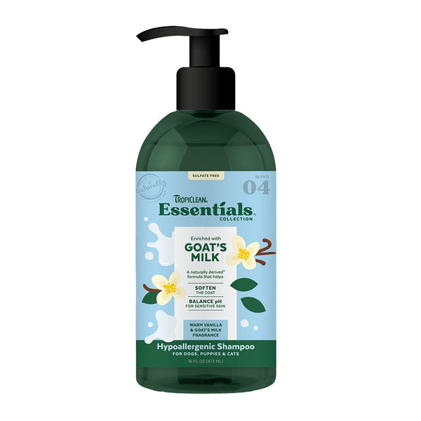 TropiClean Essentials Goat's Milk Pet Shampoo,16oz