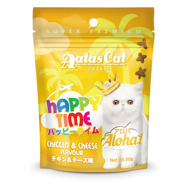 Aatas Cat Happy Time Aloha Chicken & Cheese Crunchy Cat Treats, 60g