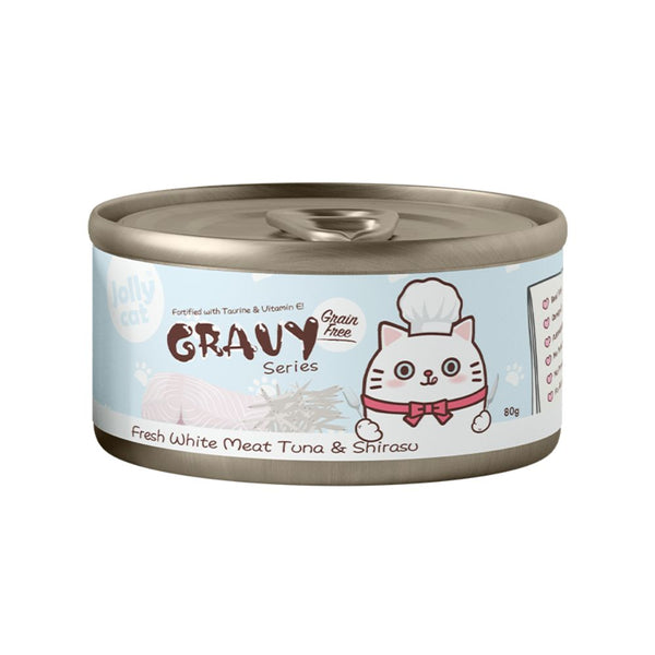 Jollycat Fresh White Meat Tuna & Shirasu in Gravy Wet Cat Food, 80g