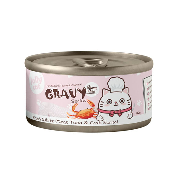 Jollycat Fresh White Meat Tuna & Crab in Gravy Wet Cat Food, 80g