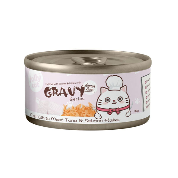 Jollycat Fresh White Tuna & Salmon Flakes in Gravy Wet Cat Food, 80g