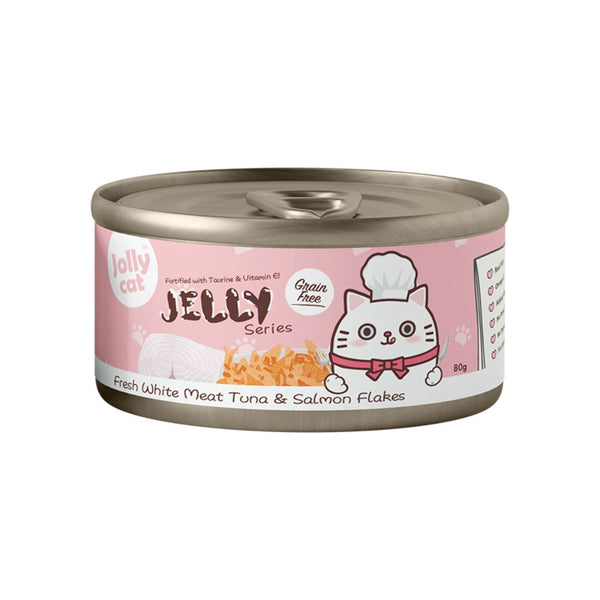 Jollycat Premium White Meat Tuna & Salmon in Jelly Wet Cat Food, 80g