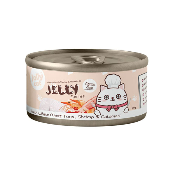 Jollycat Premium White Meat Tuna & Shrimp in Jelly Wet Cat Food, 80g