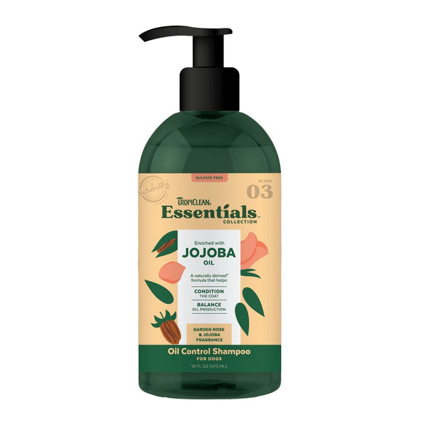 TropiClean Essentials Jojoba Oil Dog Shampoo,16oz