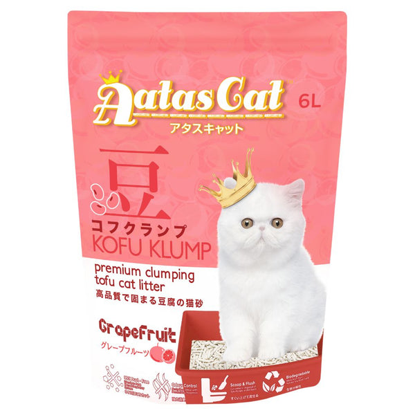 Aatas Cat Kofu Klump Grapefruit Tofu Cat Litter, 6L