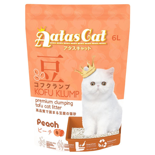 Aatas Cat Kofu Klump Peach Tofu Cat Litter, 6L