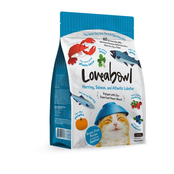 Loveabowl Grain-Free Herring, Salmon & Atlantic Lobster Dry Cat Food (3 Sizes)