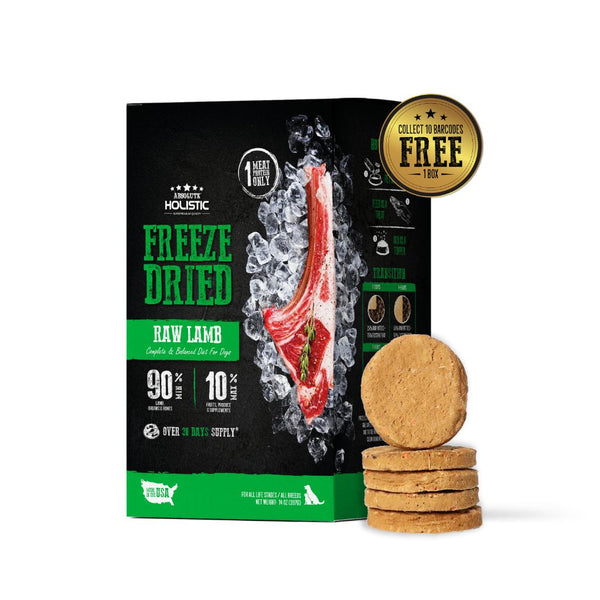 Absolute Holistic Freeze Dried Lamb Raw Patties for Dogs, 14oz